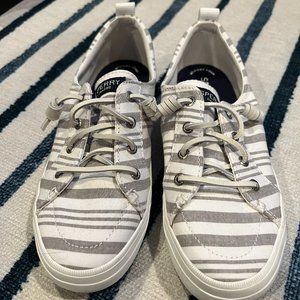 Sperry Top Sider Gray Striped Shoes Size 7